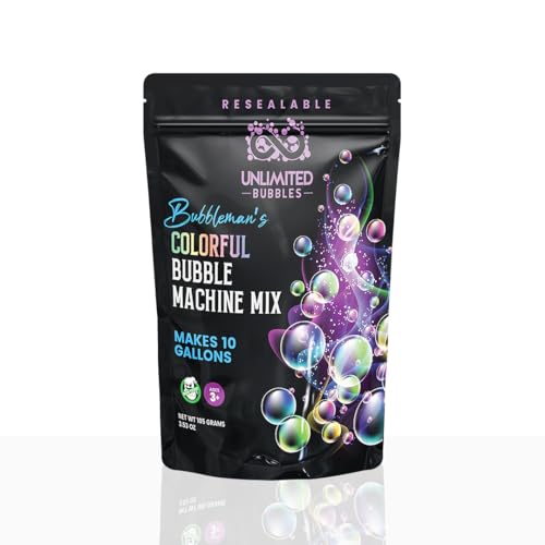 Colorful Bubble Machine Mix Pouch. Makes 10 Gallons