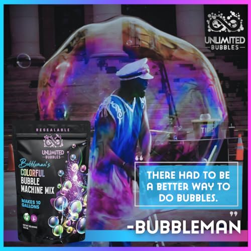 Colorful Bubble Machine Mix Pouch. Makes 10 Gallons